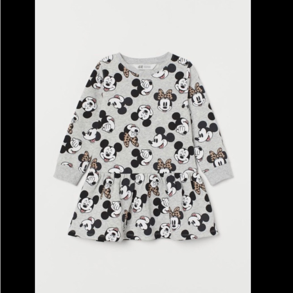 H&M Disney printed comfy sweatshirt dress - Minnie & Mickey Mouse